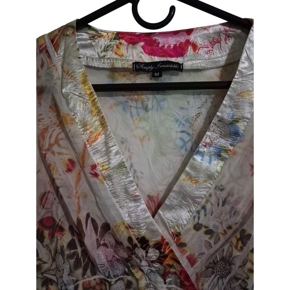 VTG Simply Irresistible M Fairy Baby Doll Top Sheer Flutter Cottage USA 90's - Picture 3 of 7